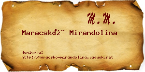 Maracskó Mirandolina névjegykártya